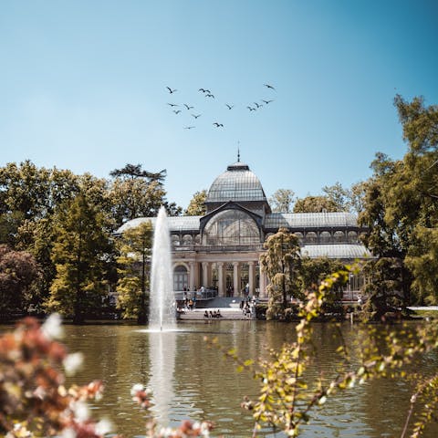 Pack a picnic to enjoy in El Retiro Park, a five-minute walk away