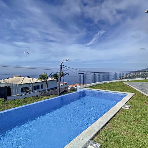 Spend the afternoon relaxing by the private pool with views of the Atlantic