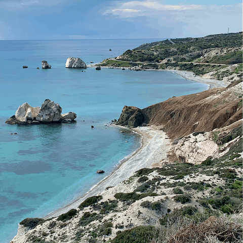 Spend the day at Aphrodite's beach  – only a six-minute drive away