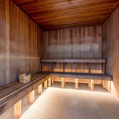 Unwind in the building on-site sauna