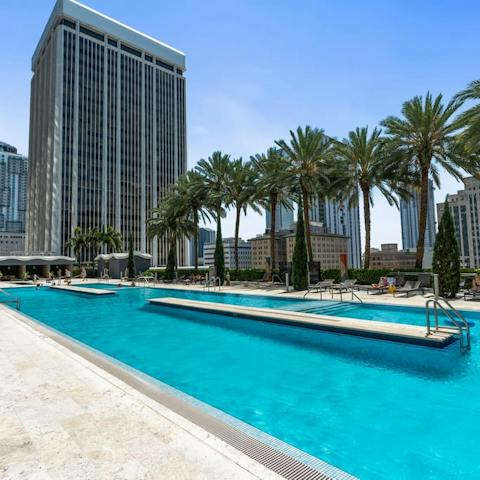 Take a refreshing dip in the pool to cool off from the Miami heat