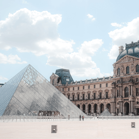 Explore the endless collections of The Louvre, a short walk away