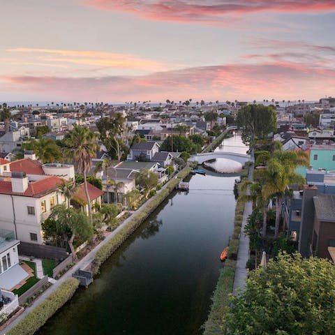Stay amid the Venice Canals, set back from the popular beachfront