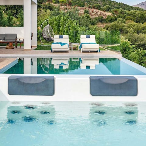 Start your day with laps in the pool, and end your evening unwinding in the hot tub