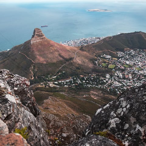 Embark on a picturesque hike up Table Mountain, a short drive away
