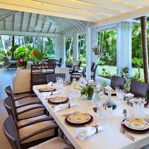 Dine on a gourmet meal prepared by the in-house chef – best enjoyed on the terrace