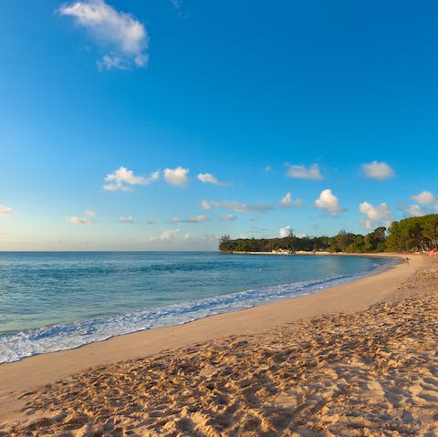 Take a ten-minute stroll to Sandy Lane Beach for a day of surf and sand 