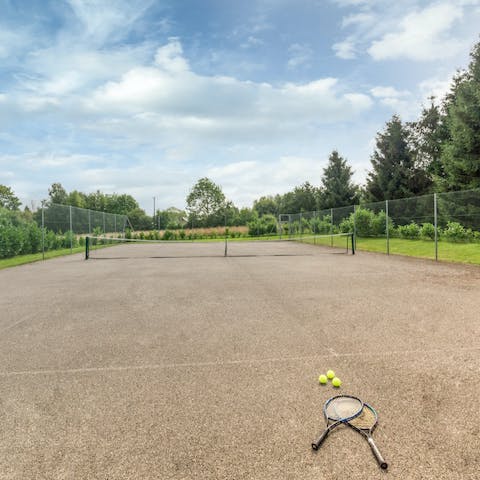 Head to the private tennis court for a game of doubles