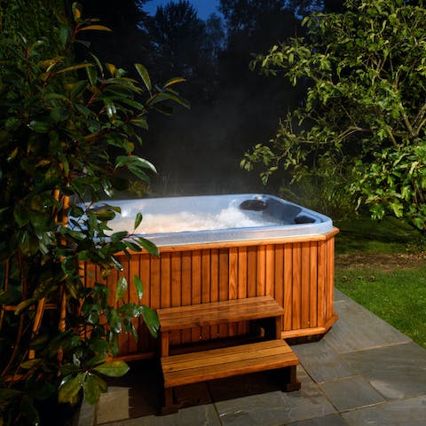 Pop a bottle of fizz and enjoy it in the hot tub