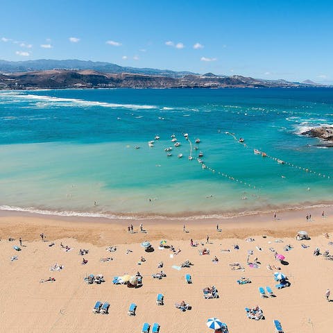 Sink your toes in the sand at Las Canteras Beach, right outside your door