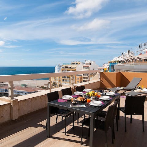 Sit down to an alfresco breakfast on the private balcony while feasting on Atlantic Ocean views 