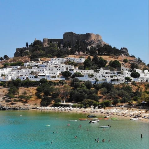 Explore the charming village of Lindos – just a short drive away