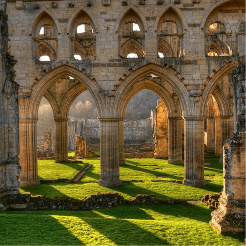Take a trip to Rievaulx Abbey, only twenty-five minutes away in the car