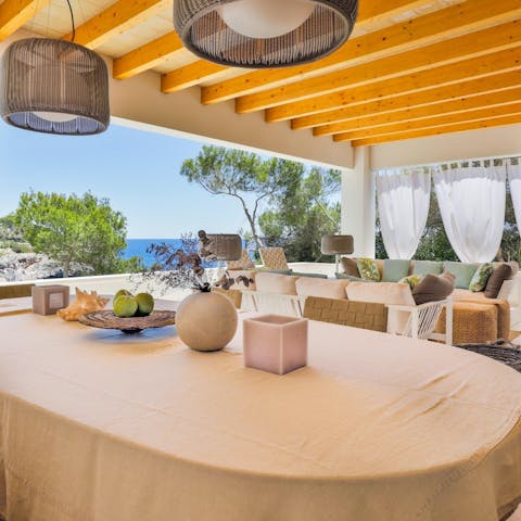 Enjoy some ensaïmadas for breakfast on the covered terrace