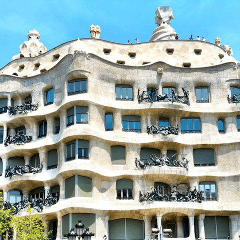 Stroll to Casa Milà in five minutes for incredible views across Eixample