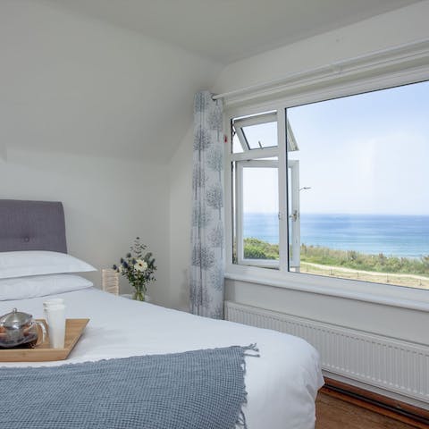 Wake up to striking sea views alongside your usual morning cuppa