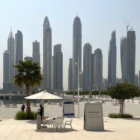 Head to the private beach to sink your feet into the sand and enjoy a spot of sunbathing