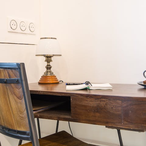 Practise your prose in the rustic office space