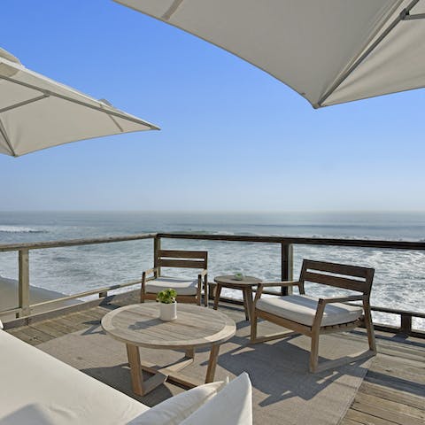 Enjoy breakfast alfresco as you watch for dolphins playing off the coast