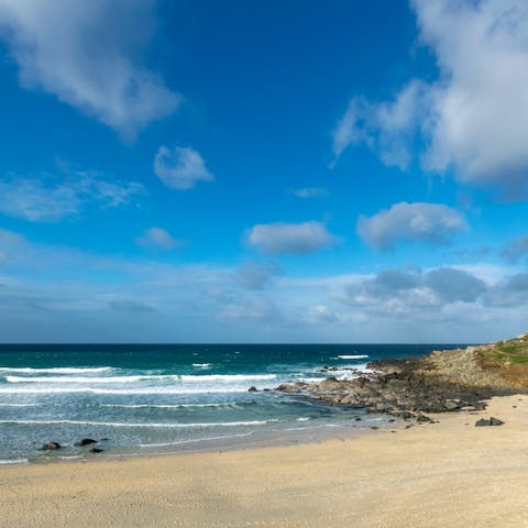 Follow the views outside and brave a refreshing dip in the sea