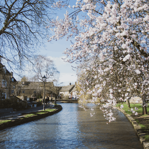 Head to Bourton-on-the-Water, a short drive away