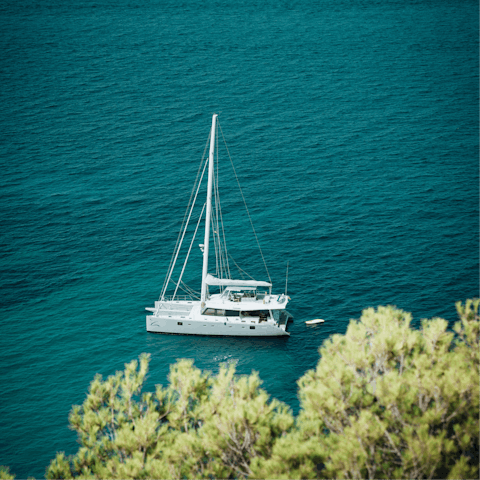 Hire a boat to explore Ibiza's stunning coastline