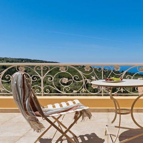 Enjoy homemade Grecian breakfast on the veranda, included with your stay