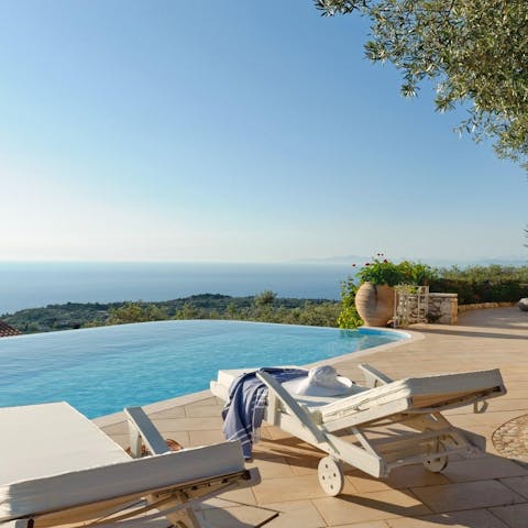 Soak up the sunshine on the terrace, enjoying dips in the pool and catnaps on the lounge chairs