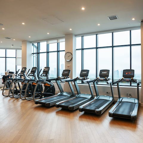 Break a sweat in the on-site fitness centre first thing each morning