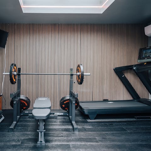 Break a sweat in the private gym, accessed through the garden