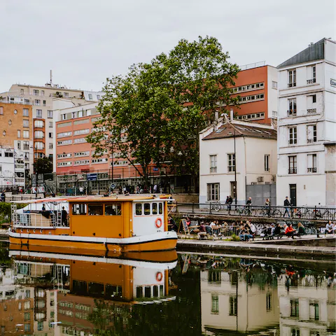 Visit nearby Canal Saint-Martin with its hip bars