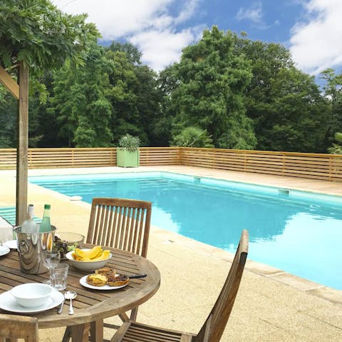 Treat yourself to a poolside breakfast after an invigorating morning paddle