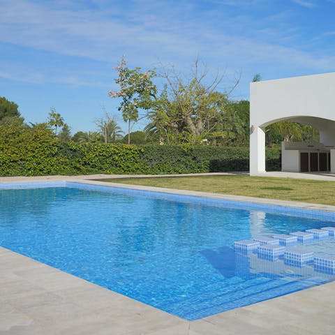 Slip into the private pool to make the most of sunshine days