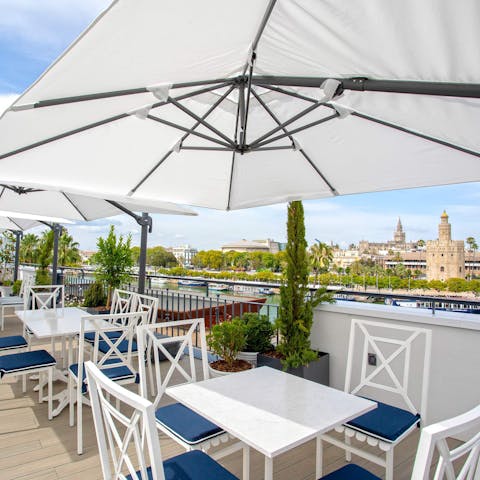 Sit back and unwind with drinks on the communal roof terrace