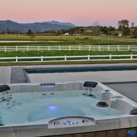 Relax in the hot tub and let your worries slip away