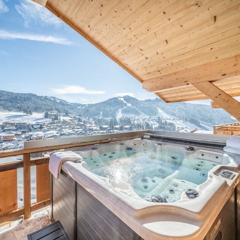 Sooth your muscles with an apres ski session in the hot tub