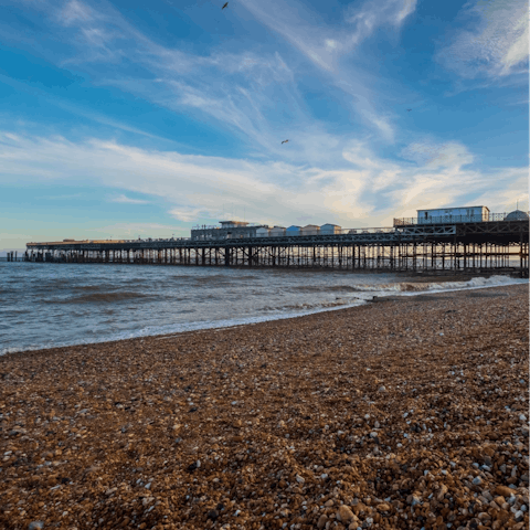 Soak up the seaside charm of St Leonards and Hastings – the pier is less than a fifteen-minute walk away