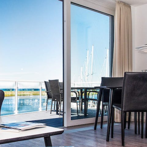 Enjoy the stunning views of the bay from the comfort of your apartment