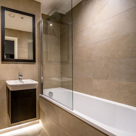 Treat yourself to a long soak in the tub after a day of exploring the city on foot
