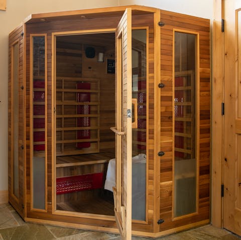 Enjoy a spot of self-care treatment in your private sauna 