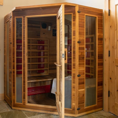 Enjoy a spot of self-care treatment in your private sauna