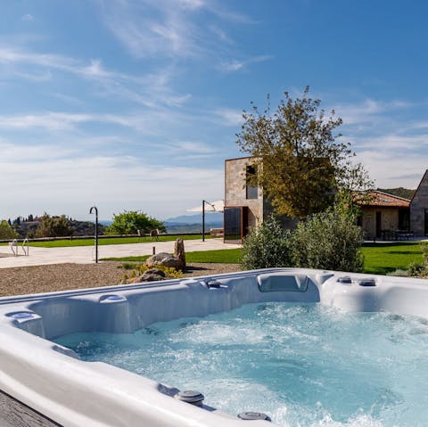 Treat your senses to long soaks in the hot tub