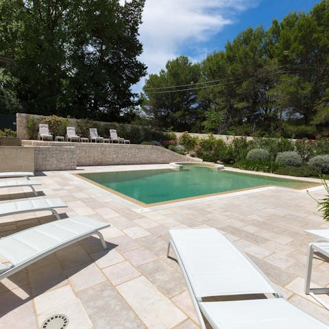 Soak up the Southern Italian sunshine in the elegant pool area