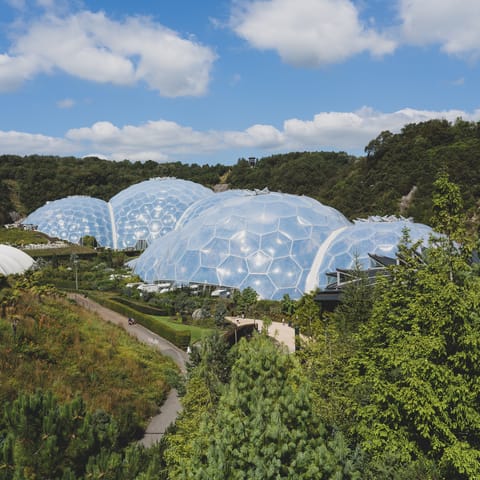 Visit the global garden housed in tropical biomes at the Eden Project – it's thirteen miles down the road