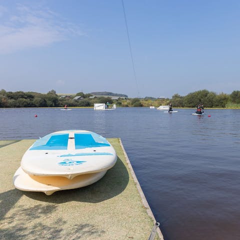 Enjoy a relaxing paddleboarding session out on the lake
