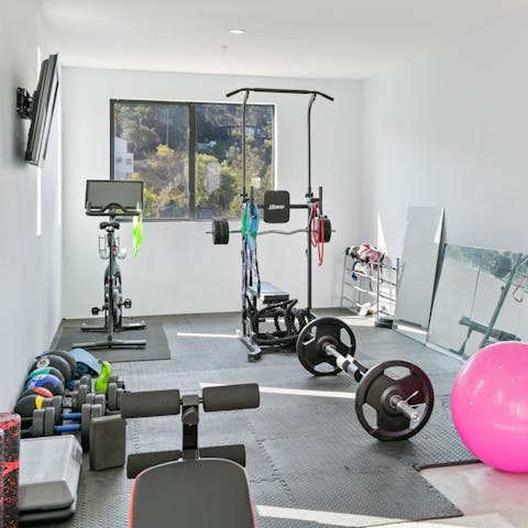 Begin your day with an energising workout on the Peloton in the on-site fitness studio