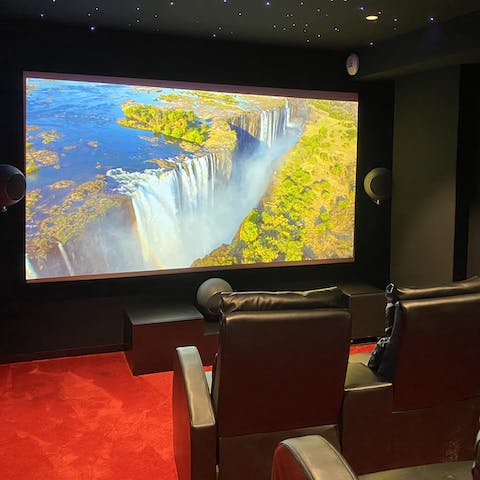 Watch a movie in the cinema room