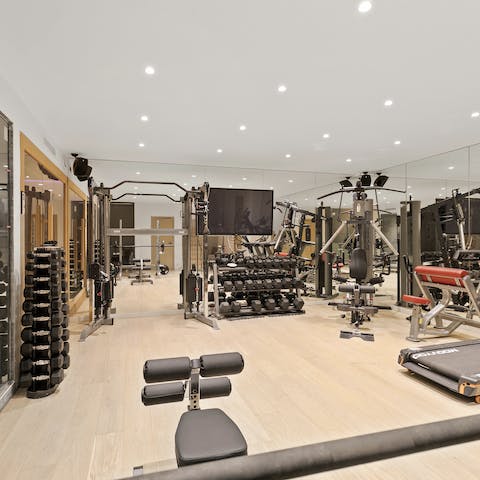 Work out in the huge gym