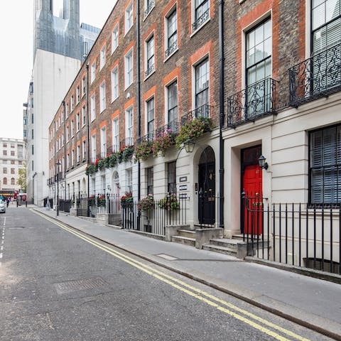 Stay on a stylish London street right in the heart of the city