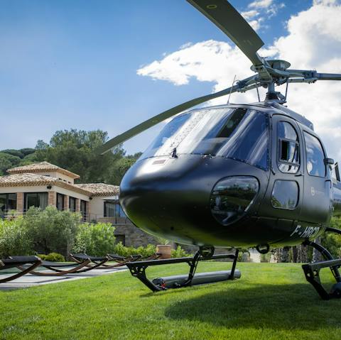 Arrive in style, with enough space to land a helicopter 